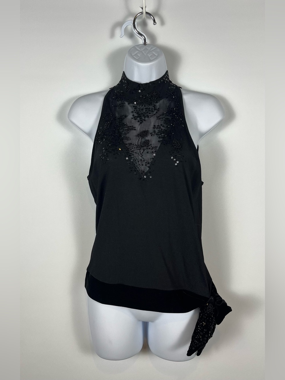 NEXT black halter neck lightweight evening blouse Size UK 12 US 8